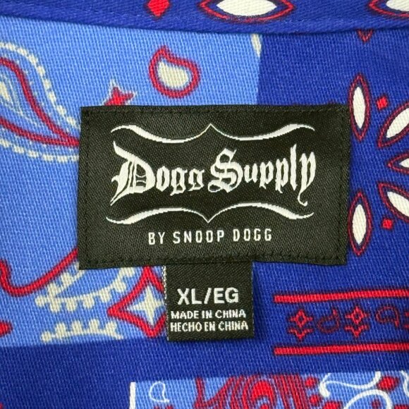 NWT Dogg Supply By Snoop Dogg Mens Set Blue Bandana Stretch Shirt & Shorts Sz XL - Picture 7 of 16